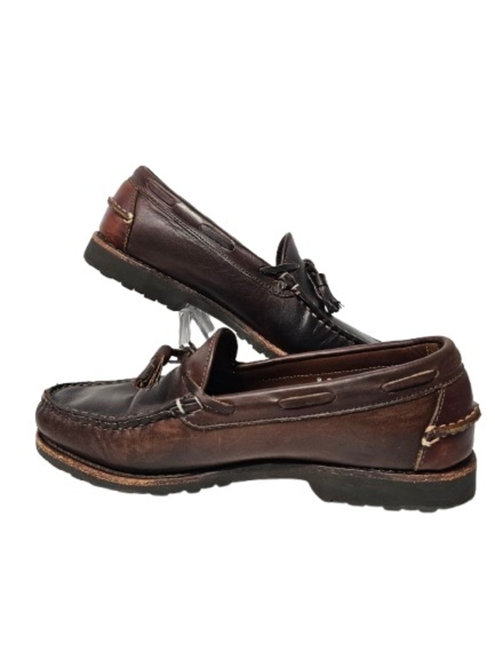 Vtg Allen Edmonds Kingsfield brown Leather slip-on loafers tassels Mens 8D Shoes
